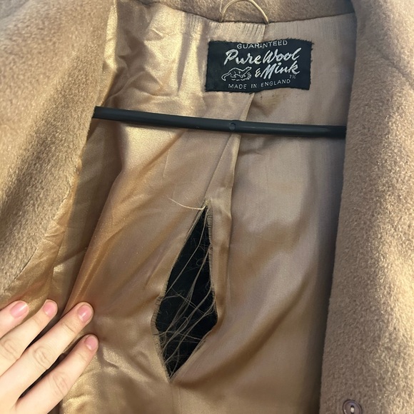 Vintage Pure wool and mink coat - Picture 6 of 8